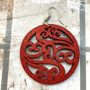 Natural wood earrings brown